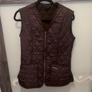 Barbour Dark Brown Quilted Vest SIZE 4